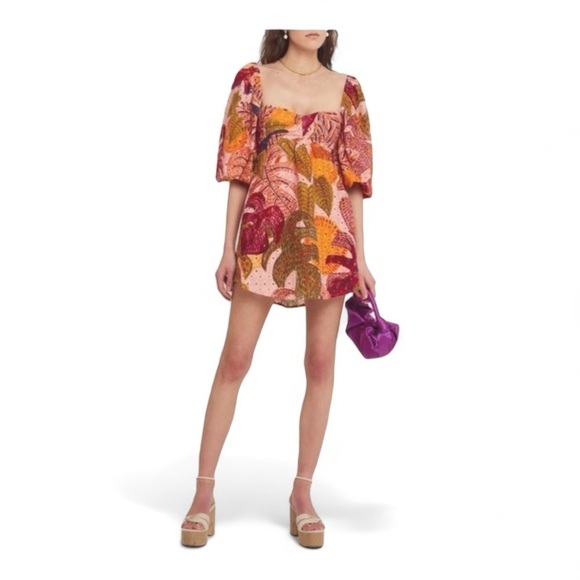 Kourt Robbie Tropical Eyelet Mini Dress NWT - Picture 1 of 7
